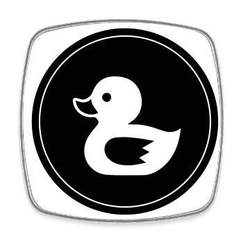 Duck Icon - Square fridge magnet - white - Front