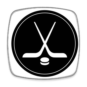 Eishockey Logo Symbol - Viereckiger Kühlschrankmagnet - Weiß - Vorne