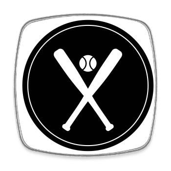 Baseball icon - Square fridge magnet - white - Front