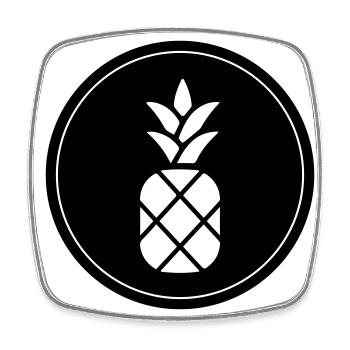 ananas frucht - Viereckiger Kühlschrankmagnet - Weiß - Vorne