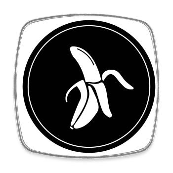 Banana Icon - Square fridge magnet - white - Front