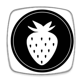 Frucht Erdbeere - Viereckiger Kühlschrankmagnet - Weiß - Vorne