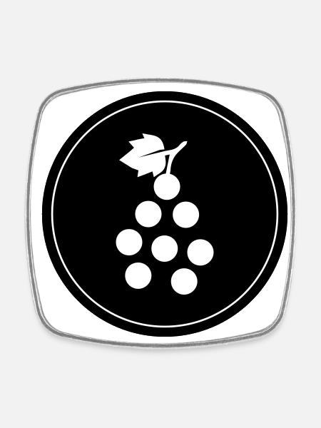 Weintrauben Symbol - Viereckiger Kühlschrankmagnet - Weiß