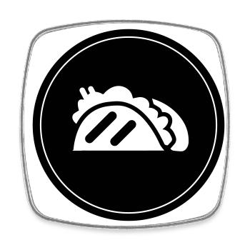 Tacos Foodie - Viereckiger Kühlschrankmagnet - Weiß - Vorne