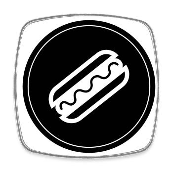 Hotdog Foodie Symbol - Viereckiger Kühlschrankmagnet - Weiß - Vorne