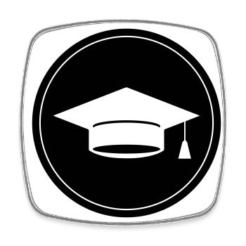 Student Abschluss - Viereckiger Kühlschrankmagnet - Weiß - Vorne