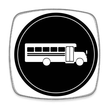 Schule Schulbus - Viereckiger Kühlschrankmagnet - Weiß - Vorne