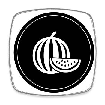 Melone Frucht - Viereckiger Kühlschrankmagnet - Weiß - Vorne