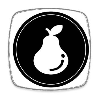 Pear Fruit - Square fridge magnet - white - Front
