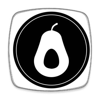 Avocado symbol - Viereckiger Kühlschrankmagnet - Weiß - Vorne