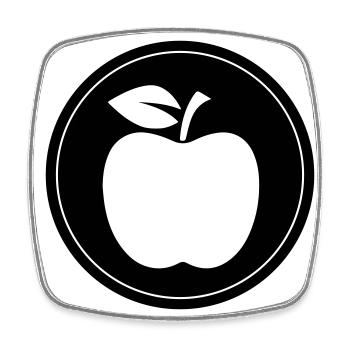 Apfel Symbol - Viereckiger Kühlschrankmagnet - Weiß - Vorne