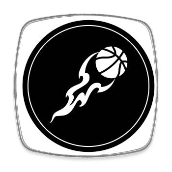Basketball flame - Square fridge magnet - white - Front