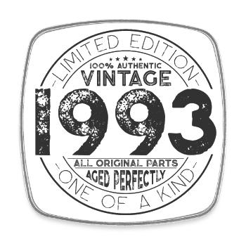 Born in 1993 Vintage Birthday Gift - Square fridge magnet - white - Front