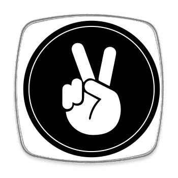 Hand Peace Kreis - Viereckiger Kühlschrankmagnet - Weiß - Vorne