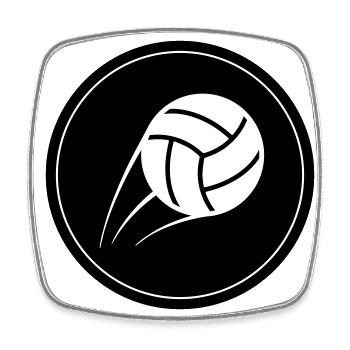 Volleyball symbol Kreis - Viereckiger Kühlschrankmagnet - Weiß - Vorne