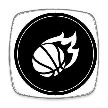 Basketball symbol Kreis - Viereckiger Kühlschrankmagnet - Weiß - Vorne