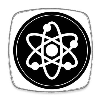 Atom Symbol Kreis - Viereckiger Kühlschrankmagnet - Weiß - Vorne