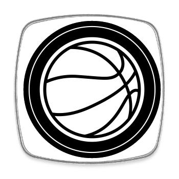 Basketball Kreis - Viereckiger Kühlschrankmagnet - Weiß - Vorne