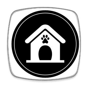 Hundehütte Hund Kreis - Viereckiger Kühlschrankmagnet - Weiß - Vorne