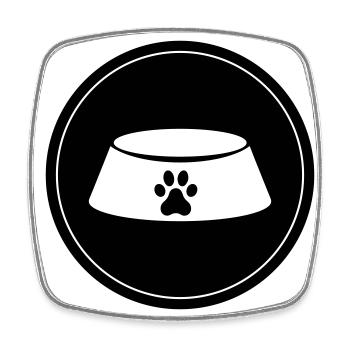 Napf Hund Kreis - Viereckiger Kühlschrankmagnet - Weiß - Vorne