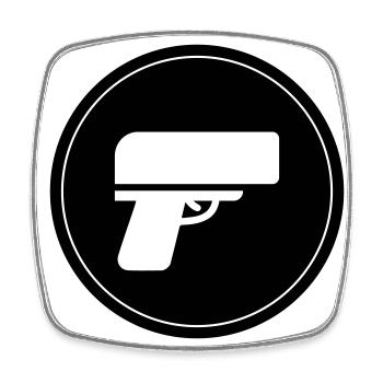 Gun Money Rain Circle - Square fridge magnet - white - Front