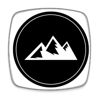 Mountain Icon Symbol Circle - Square fridge magnet - white - Front