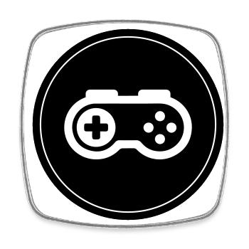 Gamepad Symbol Gamer Circle - Square fridge magnet - white - Front