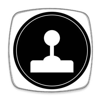 Joystick Gamer Circle - Square fridge magnet - white - Front