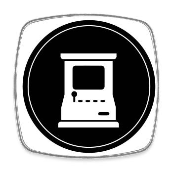 Arcade Retro Gamer Kreis - Viereckiger Kühlschrankmagnet - Weiß - Vorne