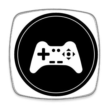 Gamepad Symbol Controller Circle - Square fridge magnet - white - Front