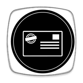 Briefmarke icon Kreis - Viereckiger Kühlschrankmagnet - Weiß - Vorne