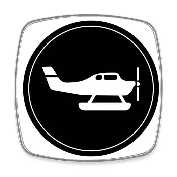 Flugzeug symbol Kreis - Viereckiger Kühlschrankmagnet - Weiß - Vorne