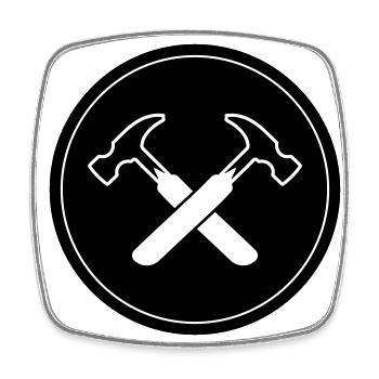 Hammer Symbol - Viereckiger Kühlschrankmagnet - Weiß - Vorne