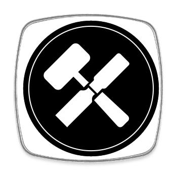 Werkzeug Symbol - Viereckiger Kühlschrankmagnet - Weiß - Vorne