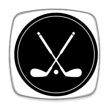 Golf symbol - Viereckiger Kühlschrankmagnet - Weiß - Vorne