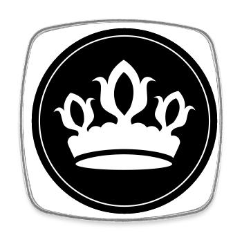 Krone Silhouette - Square fridge magnet - white - Front