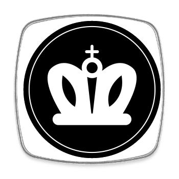Couronne - Magnet carré - blanc - Devant