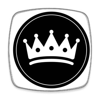 Krone Symbol icon - Viereckiger Kühlschrankmagnet - Weiß - Vorne