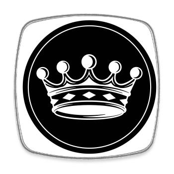 Krone Silhouette icon - Viereckiger Kühlschrankmagnet - Weiß - Vorne