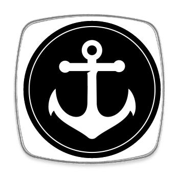 Anker Icon - Viereckiger Kühlschrankmagnet - Weiß - Vorne