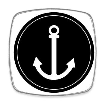 Anker Symbol - Viereckiger Kühlschrankmagnet - Weiß - Vorne