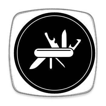 Pocket knife - Square fridge magnet - white - Front