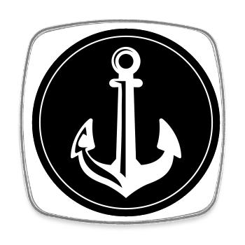 Anchor icon icon - Square fridge magnet - white - Front