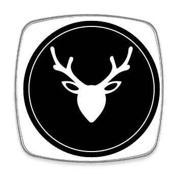 Icône de cerf cerf - Magnet carré - blanc - Devant