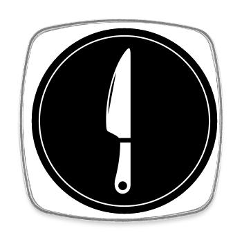 Messer icon - Viereckiger Kühlschrankmagnet - Weiß - Vorne
