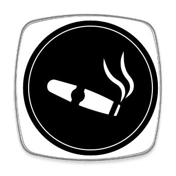 Symbole du cigare - Magnet carré - blanc - Devant