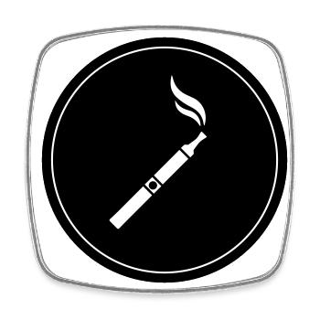 Silhouette de cigarette électronique - Magnet carré - blanc - Devant
