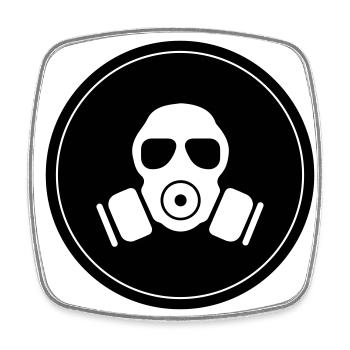 Gas mask icon - Square fridge magnet - white - Front