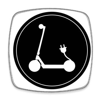 E-roller Icon - Viereckiger Kühlschrankmagnet - Weiß - Vorne