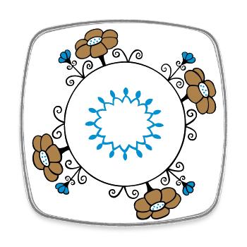 Ornament, fantasy - Square fridge magnet - white - Front